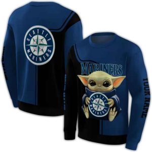 Personalized Seattle Mariners Baby Yoda All Over Print Sweatshirt