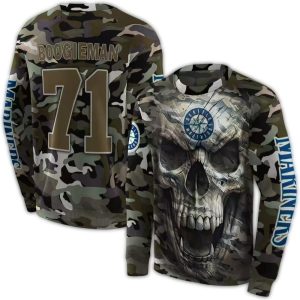 Personalized Seattle Mariners Camo Skull All Over Print Sweatshirt