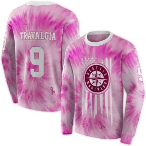 Personalized Seattle Mariners Cancer Support Pink All Over Print Sweatshirt