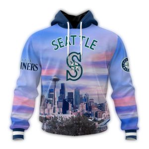 Personalized Seattle Mariners Cityscape All Over Print Hoodie