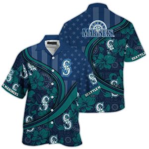 Personalized Seattle Mariners Floral Flag Hawaiian Shirt For Fans