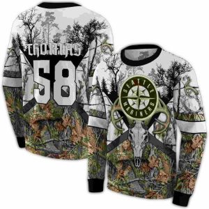 Personalized Seattle Mariners Forest Silhouette All Over Print Sweatshirt