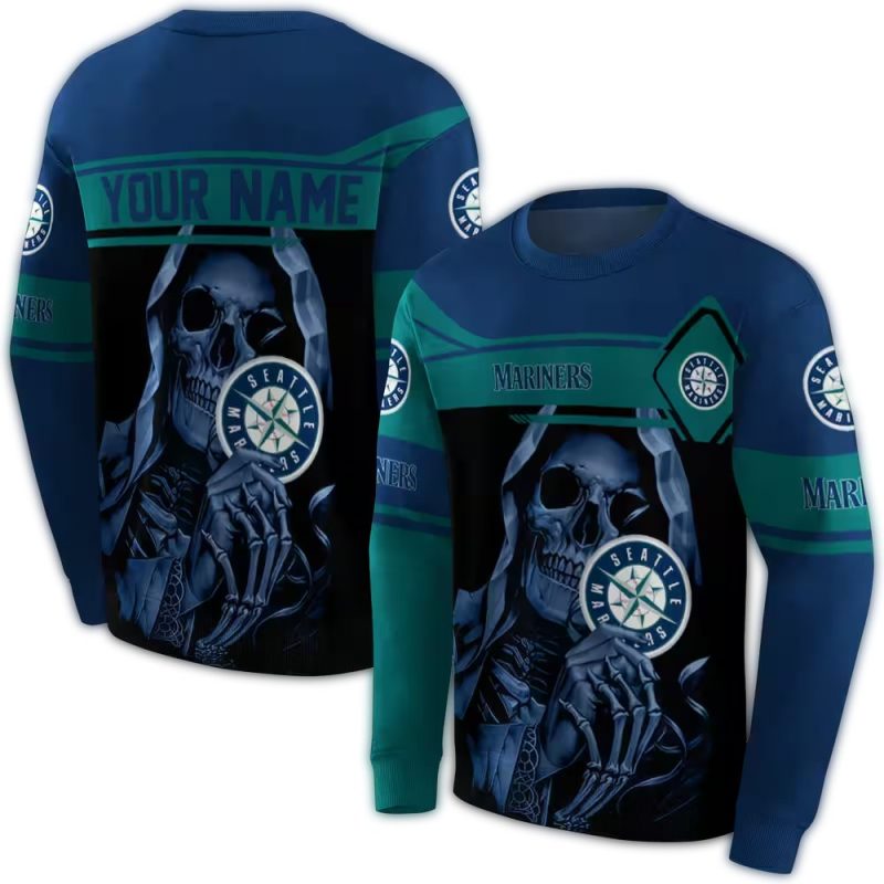 Personalized Seattle Mariners Grim Reaper AOP Sweatshirt 1