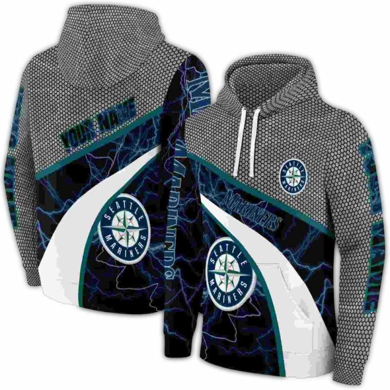 Personalized Seattle Mariners Hexagonal Mesh AOP Hoodie 1