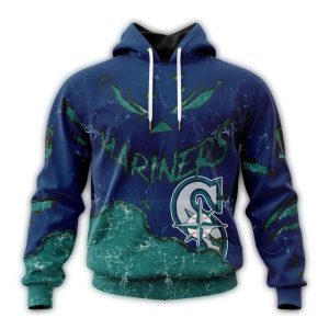 Personalized Seattle Mariners Jack O Lantern Halloween All Over Print Hoodie