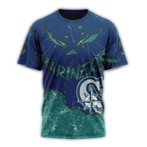 Personalized Seattle Mariners Jack O Lantern Halloween All Over Print T Shirt