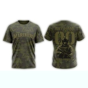 Personalized Seattle Mariners Military Appreciation Month All Over Print T Shirt