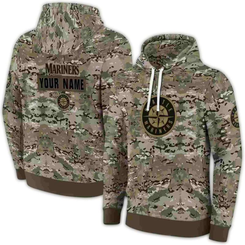 Personalized Seattle Mariners Military Style AOP Hoodie 1