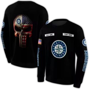 Personalized Seattle Mariners Punisher Skull All Over Print Sweatshirt