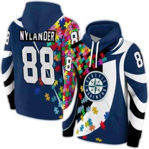 Personalized Seattle Mariners Puzzle Pieces All Over Print Hoodie