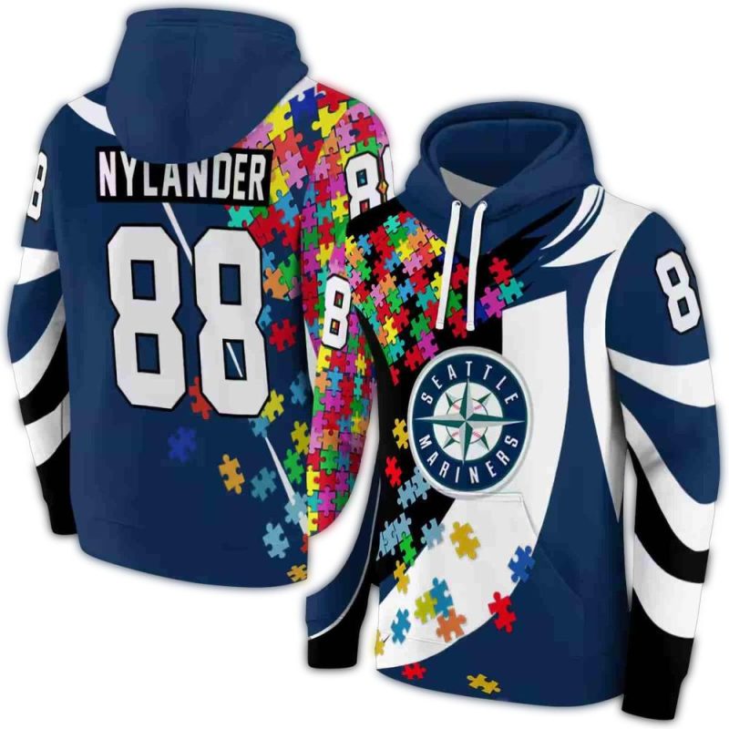 Personalized Seattle Mariners Puzzle Pieces AOP Hoodie 1