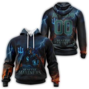 Personalized Seattle Mariners Realistic All Over Print Hoodie