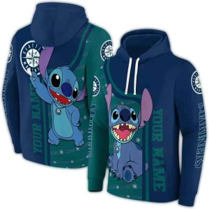 Personalized Seattle Mariners Stitch All Over Print Hoodie
