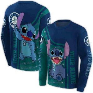 Personalized Seattle Mariners Stitch All Over Print Sweatshirt