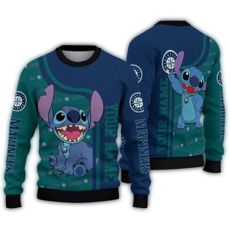 Personalized Seattle Mariners Stitch Ugly Sweater 1