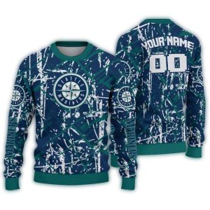 Custom Seattle Mariners Streak Overlay Ugly Christmas Sweater