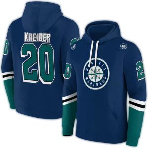 Personalized Seattle Mariners Striped All Over Print Hoodie