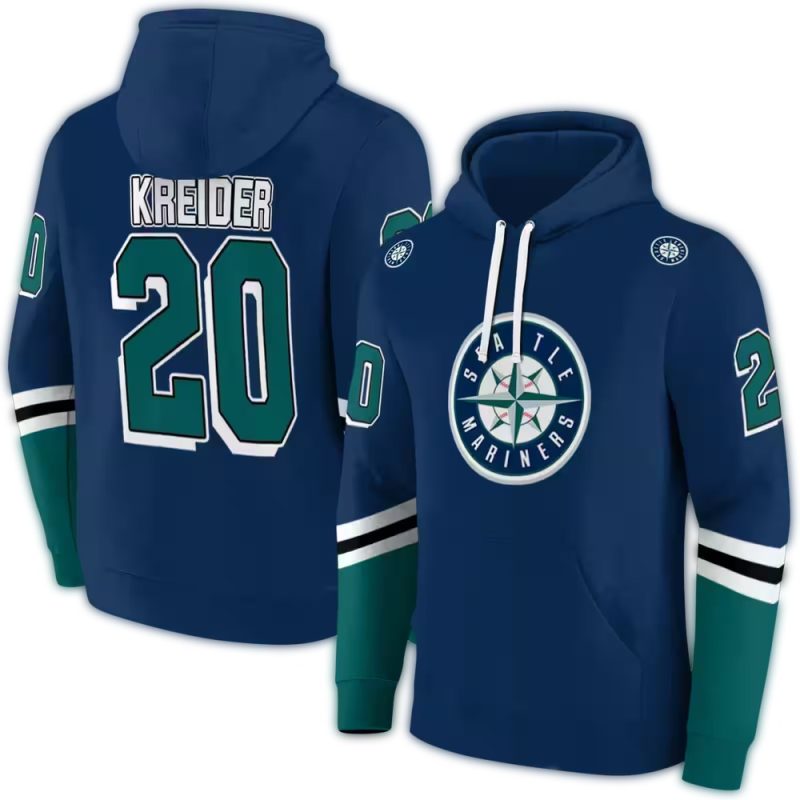 Personalized Seattle Mariners Striped AOP Hoodie 1