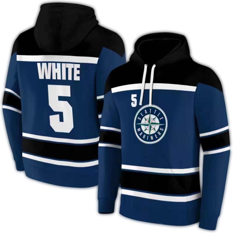 Personalized Seattle Mariners Striped Pattern AOP Hoodie 1