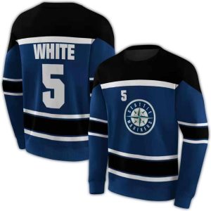 Personalized Seattle Mariners Striped Pattern All Over Print Sweatshirt