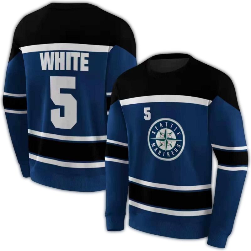 Personalized Seattle Mariners Striped Pattern AOP Sweatshirt 1