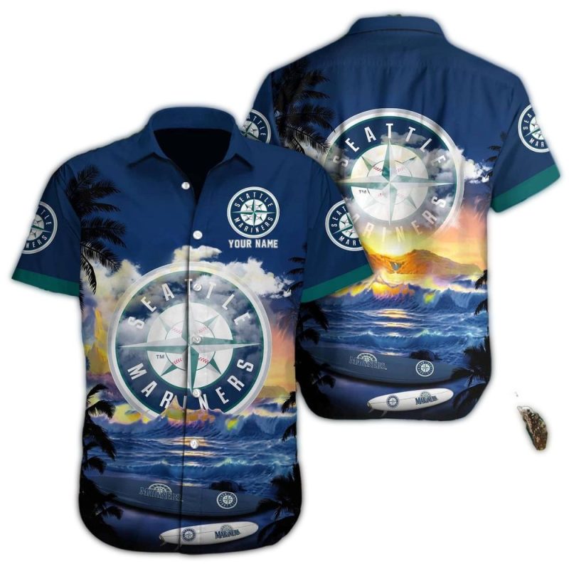 Personalized Seattle Mariners Surf Beach Summer Hawaiian Shirt 1