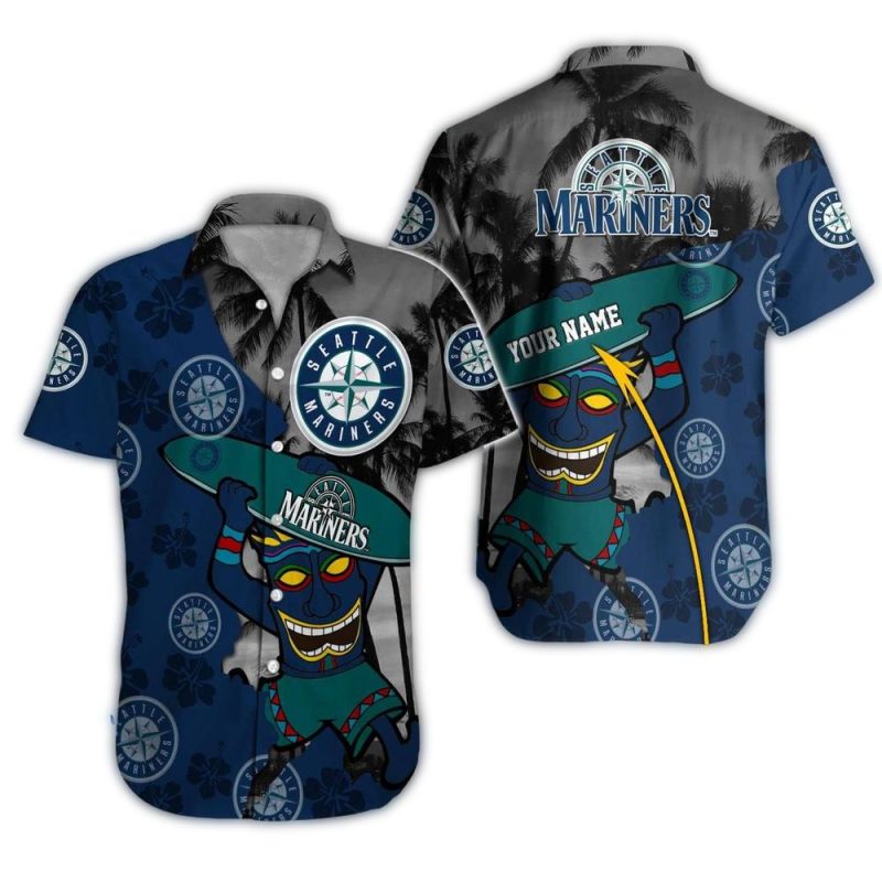 Personalized Seattle Mariners Tiki Surf Hawaiian Shirt 1