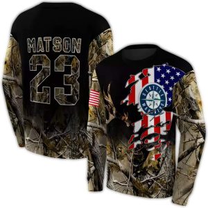 Personalized Seattle Mariners Tree Camo All Over Print Sweatshirt