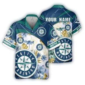 Custom Seattle Mariners Vintage Floral Pattern Hawaiian Shirt