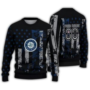Personalized Seattle Mariners Vintage Usa Flag Sweatshirt For Fans