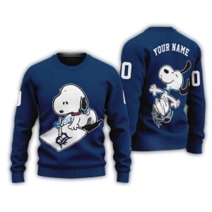 Custom Snoopy Detroit Tigers All-Over Print Sweatshirt For Fans