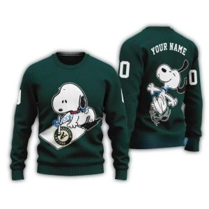 Personalized Snoopy Oakland Athletics Ugly Christmas Sweater