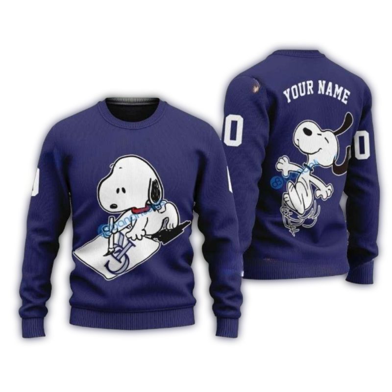 Personalized Snoopy Skating Colorado Rockies Ugly Sweater 1