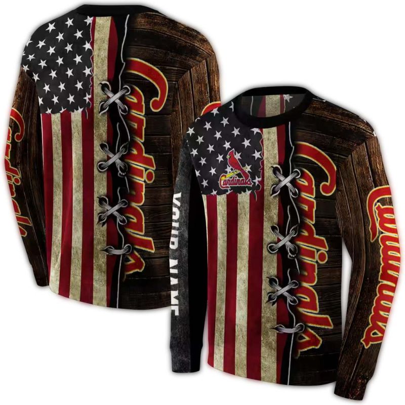 Personalized St Louis Cardinals American Pride AOP Sweatshirt 1