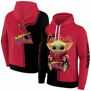 Personalized St Louis Cardinals Baby Yoda All Over Print Hoodie