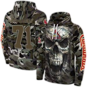 Personalized St Louis Cardinals Camo Skull All Over Print Hoodie