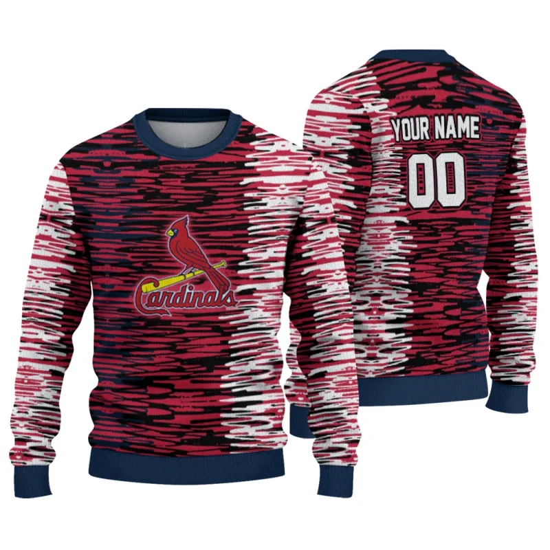 Personalized St Louis Cardinals Camouflage Stripe Ugly Sweater 1
