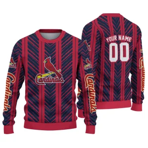 Personalized St Louis Cardinals Chevron Ugly Sweater For Fans