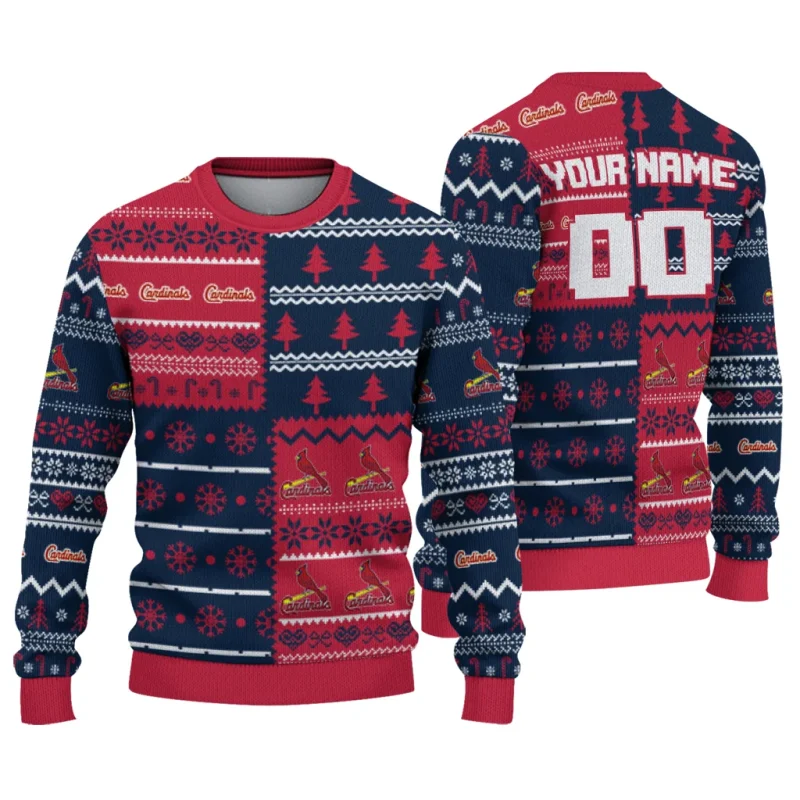 Personalized St Louis Cardinals ChristmasTree Bands Ugly Sweater 1