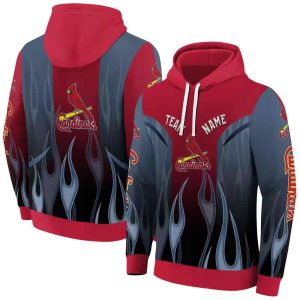 Personalized St Louis Cardinals Flame All Over Print Hoodie