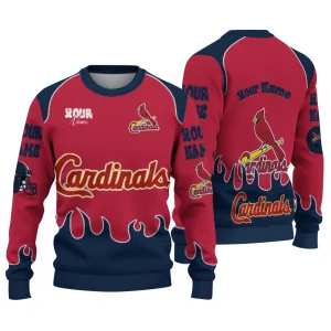 Personalized St Louis Cardinals Flame Border Sweatshirt For Fans