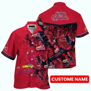 Personalized St Louis Cardinals Floral Leaf Aloha Hawaiian Shirt – Unisex Graphic Tee