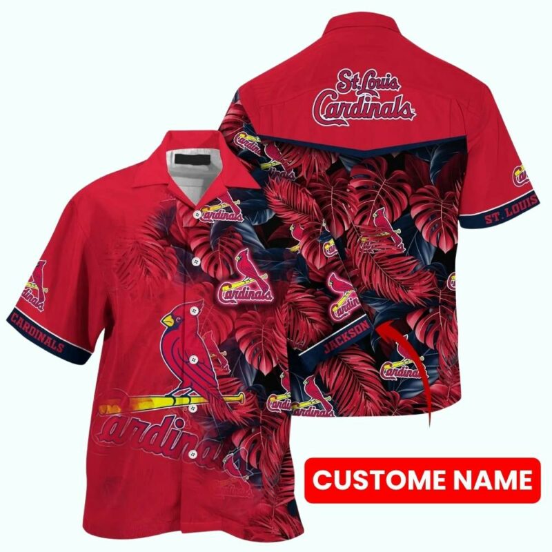 Personalized St Louis Cardinals Floral Leaf Aloha Hawaiian Shirt – Unisex Graphic Tee