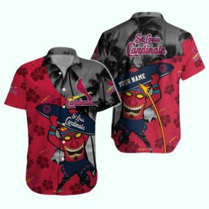 Personalized St Louis Cardinals Floral Aloha Hawaiian Shirt – Unisex Graphic Tee