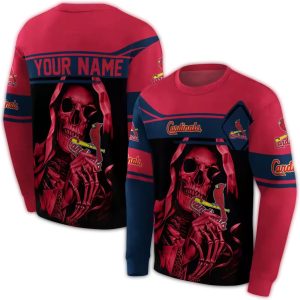 Personalized St Louis Cardinals Grim Reaper All Over Print Sweatshirt
