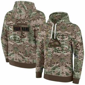 Personalized St Louis Cardinals Military Style All Over Print Hoodie