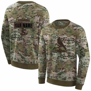Personalized St Louis Cardinals Military Style All Over Print Sweatshirt