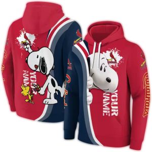 Personalized St Louis Cardinals Peeking Snoopy All Over Print Hoodie