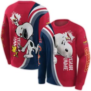 Personalized St Louis Cardinals Peeking Snoopy All Over Print Sweatshirt