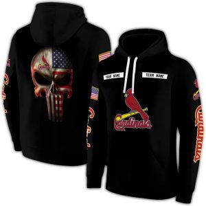 Personalized St Louis Cardinals Punisher Skull All Over Print Hoodie